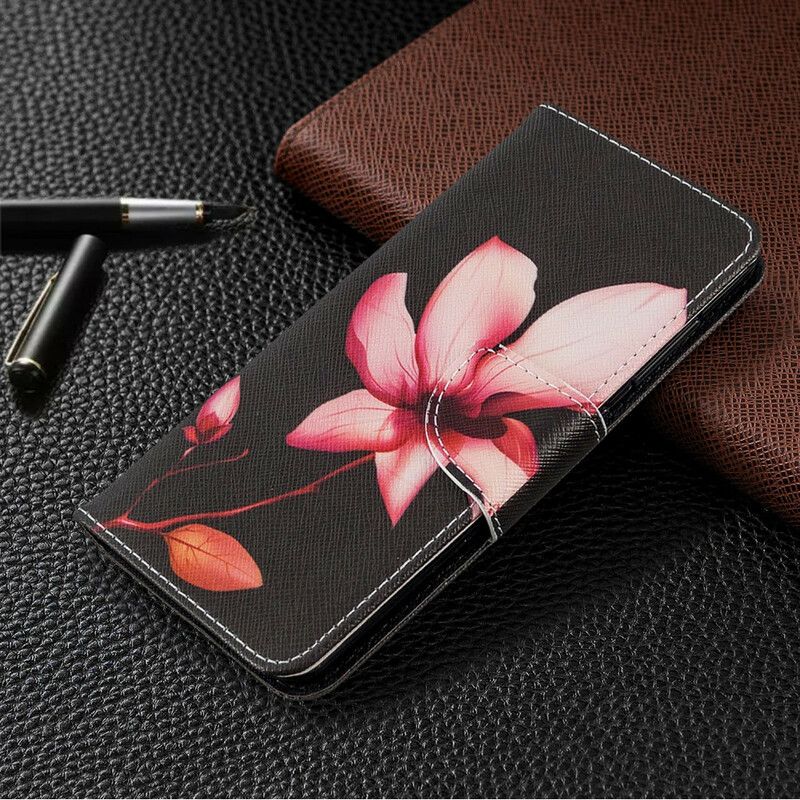 Læder Cover Samsung Galaxy A41 Pink Blomst