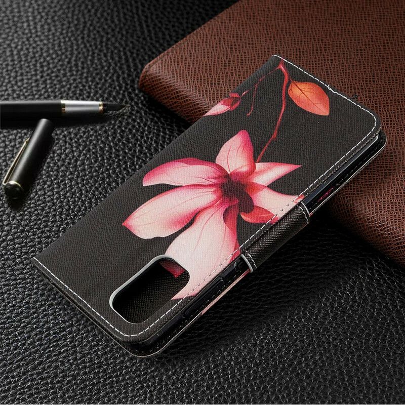 Læder Cover Samsung Galaxy A41 Pink Blomst