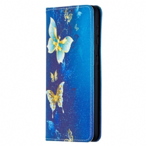 Cover Samsung Galaxy S21 5G Flip Cover Farverige Sommerfugle
