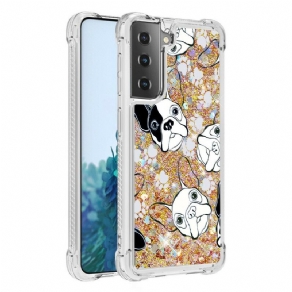 Mobilcover Samsung Galaxy S21 5G Hr Glitter Dog
