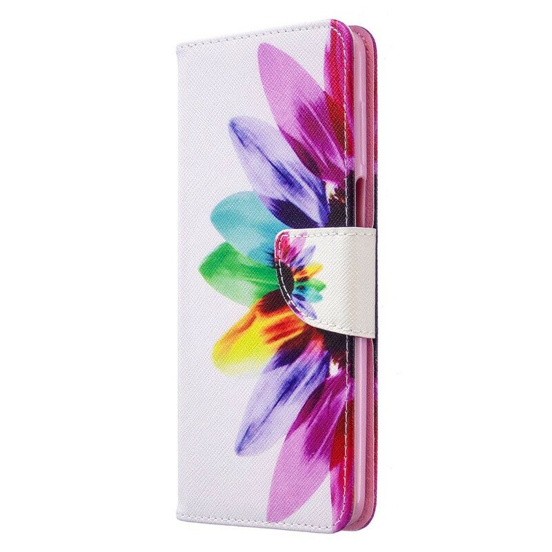 Flip Cover Xiaomi Redmi Note 9S / Note 9 Pro Akvarelblomst