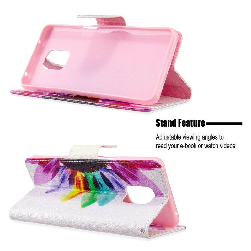 Flip Cover Xiaomi Redmi Note 9S / Note 9 Pro Akvarelblomst