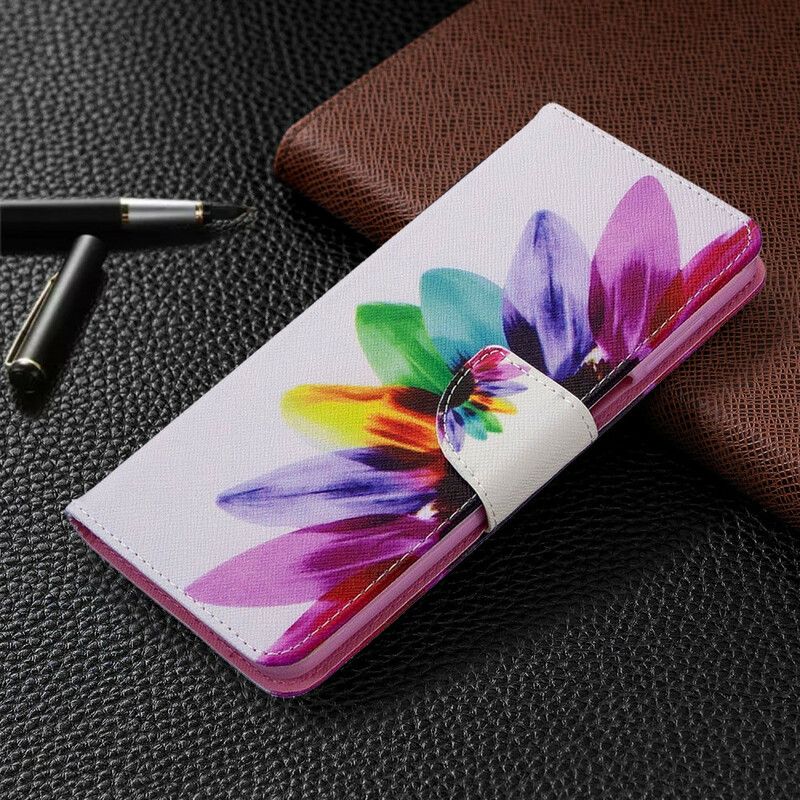 Flip Cover Xiaomi Redmi Note 9S / Note 9 Pro Akvarelblomst