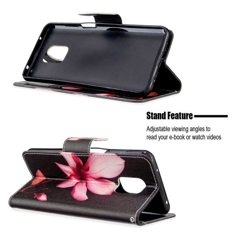 Flip Cover Xiaomi Redmi Note 9S / Note 9 Pro Pink Blomst