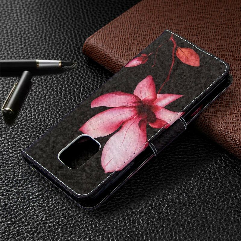 Flip Cover Xiaomi Redmi Note 9S / Note 9 Pro Pink Blomst