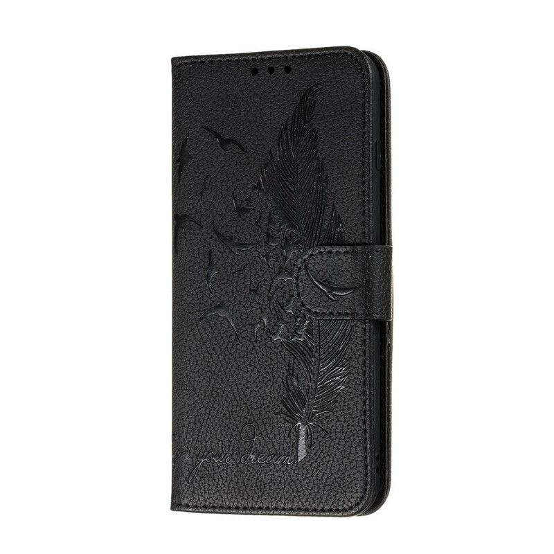 Læder Cover Xiaomi Redmi Note 9S / Note 9 Pro Plume Lev Din Drøm