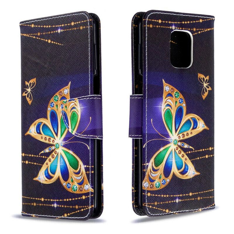 Læder Cover Xiaomi Redmi Note 9S / Note 9 Pro Utrolige Sommerfugle