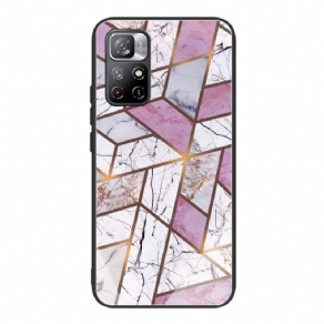 Cover Poco M4 Pro 5G Hærdet Glas Med Marmordesign