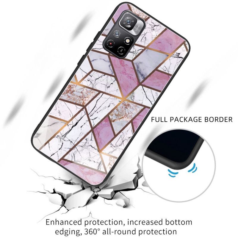 Cover Poco M4 Pro 5G Hærdet Glas Med Marmordesign