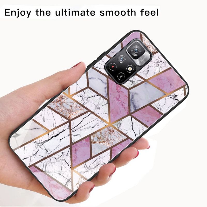 Cover Poco M4 Pro 5G Hærdet Glas Med Marmordesign