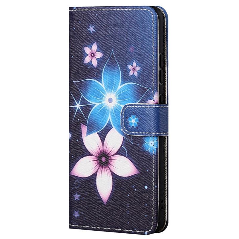 Flip Cover Poco M4 Pro 5G Med Snor Måneblomstrem