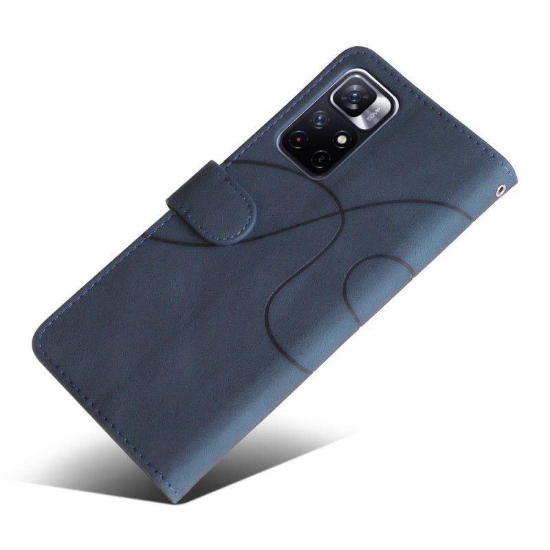 Flip Cover Poco M4 Pro 5G Signatur Tofarvet Imiteret Læder