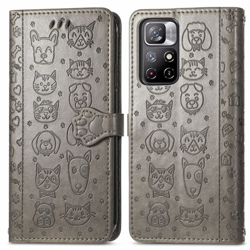 Læder Cover Poco M4 Pro 5G Animerede Dyr