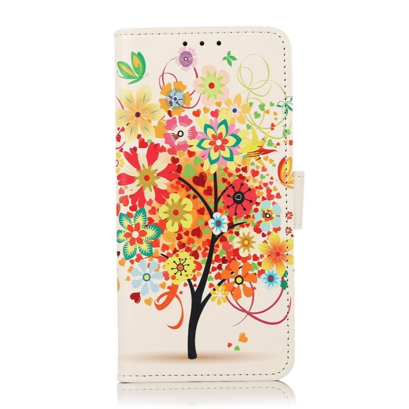 Læder Cover Poco M4 Pro 5G Blomstrende Træ