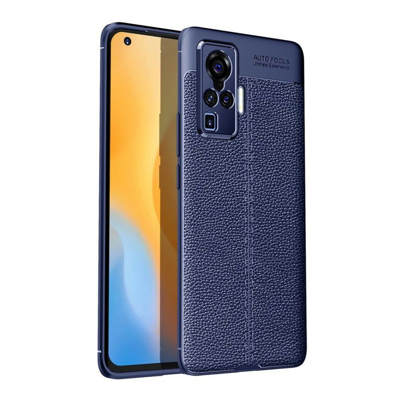 Mobilcover Vivo X51 5G Dobbelt Linje Litchi Lædereffekt