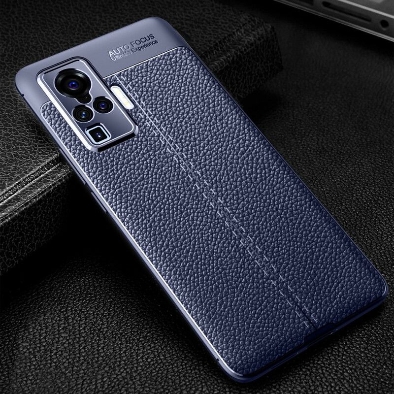Mobilcover Vivo X51 5G Dobbelt Linje Litchi Lædereffekt