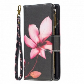 Flip Cover Samsung Galaxy A52 4G / A52 5G / A52s 5G Blomsterlomme Med Lynlås