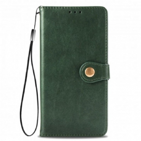 Flip Cover Samsung Galaxy A52 4G / A52 5G / A52s 5G Imiteret Læder Og Vintage Lås