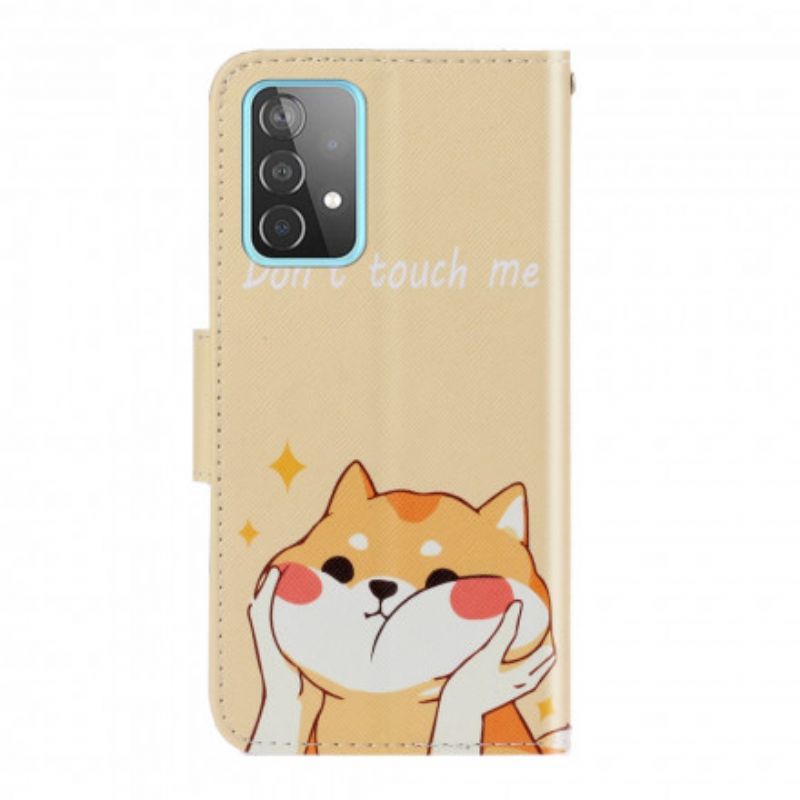 Flip Cover Samsung Galaxy A52 4G / A52 5G / A52s 5G Med Snor Rør Mig Ikke Strappy Cat
