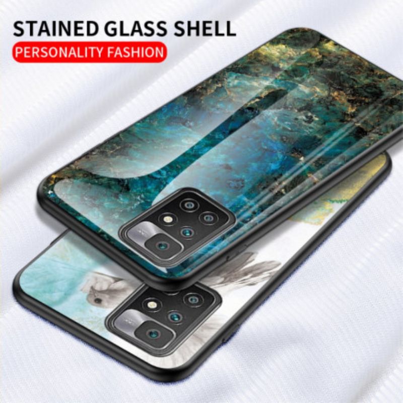 Cover Xiaomi Redmi 10 Marmorfarver Hærdet Glas