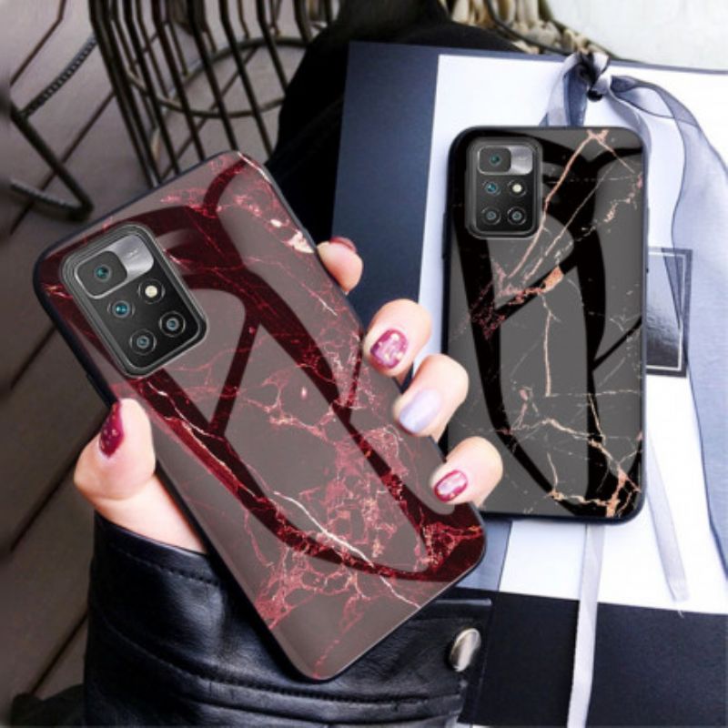 Cover Xiaomi Redmi 10 Marmorfarver Hærdet Glas