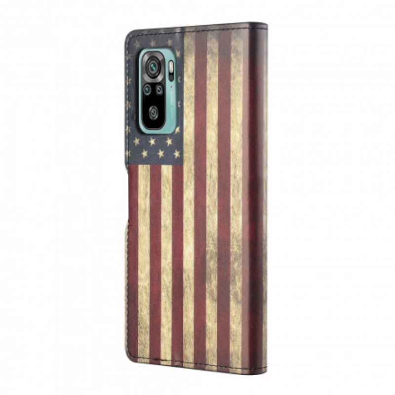 Flip Cover Xiaomi Redmi 10 Amerikansk Flag