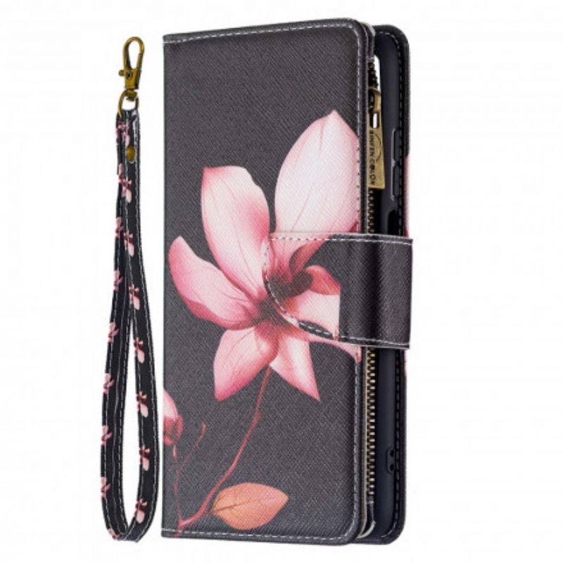 Flip Cover Xiaomi Redmi 10 Blomsterlomme Med Lynlås