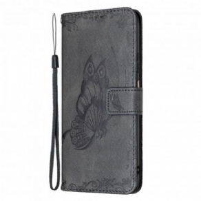 Flip Cover Xiaomi Redmi 10 Med Snor Barok Strop Sommerfugl
