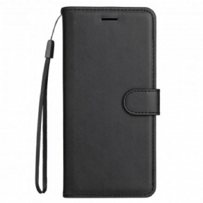 Flip Cover Xiaomi Redmi 10 Med Snor Ensfarvet Serierem