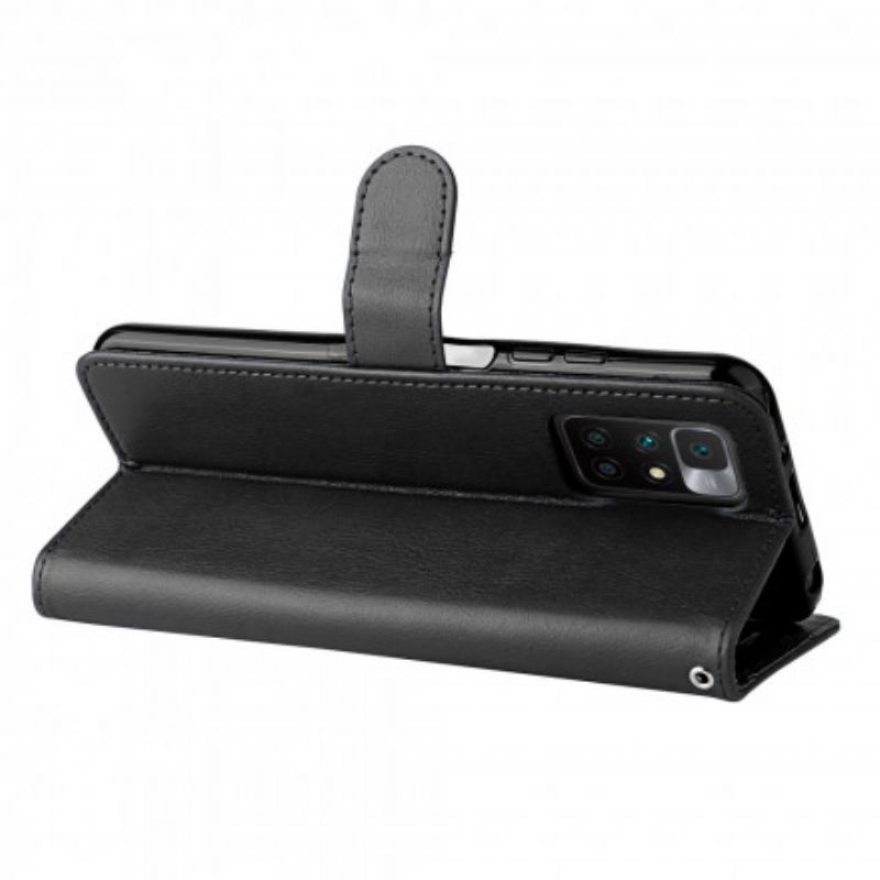 Flip Cover Xiaomi Redmi 10 Med Snor Ensfarvet Serierem