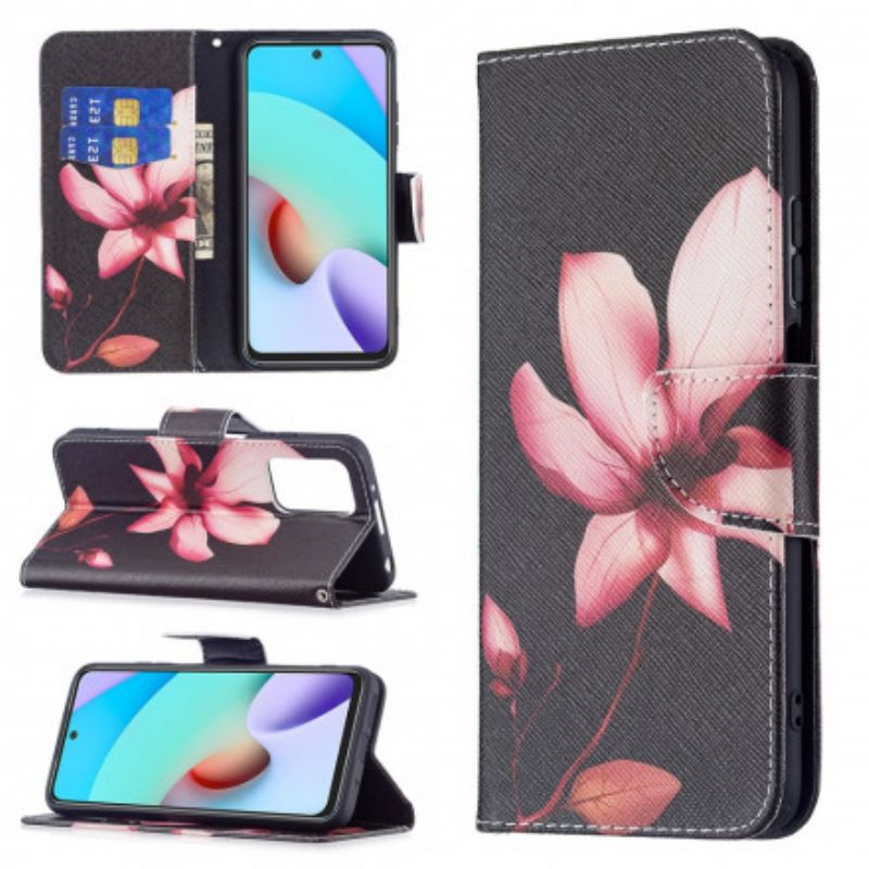 Læder Cover Xiaomi Redmi 10 Pink Blomst