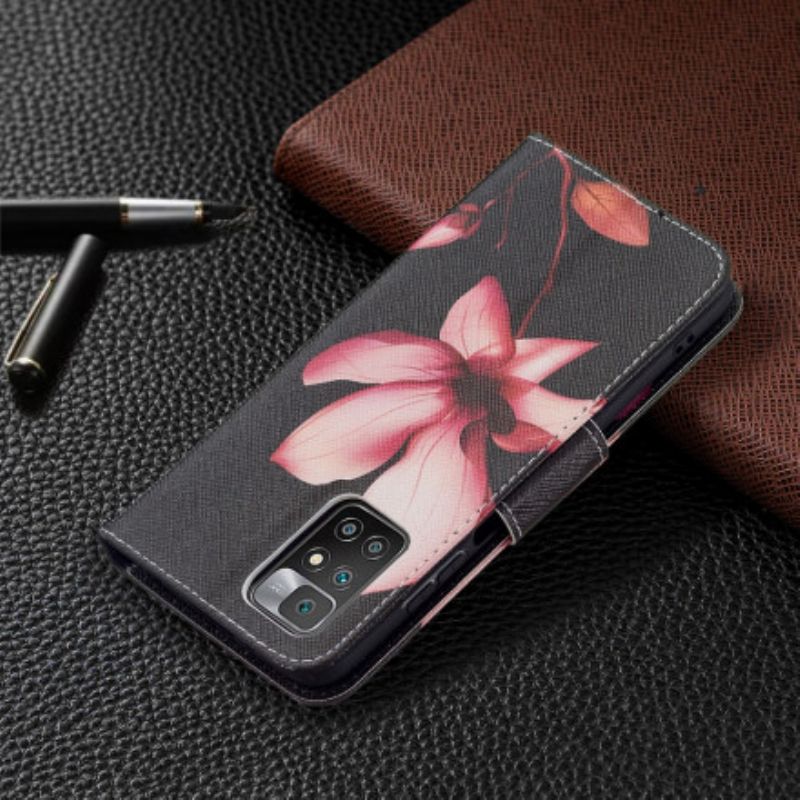 Læder Cover Xiaomi Redmi 10 Pink Blomst