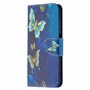 Læder Cover Xiaomi Redmi 10 Utrolige Sommerfugle