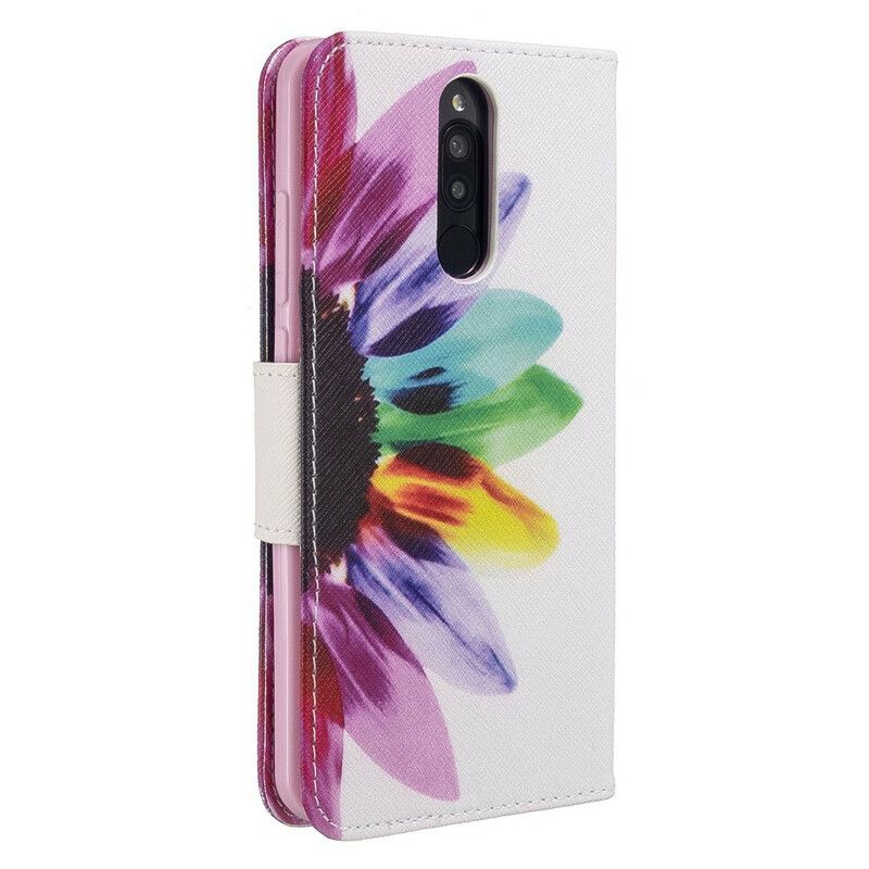 Flip Cover Xiaomi Redmi 8 Akvarelblomst