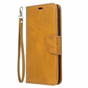 Flip Cover Xiaomi Redmi 8 Med Snor Farverig Lædereffektrem