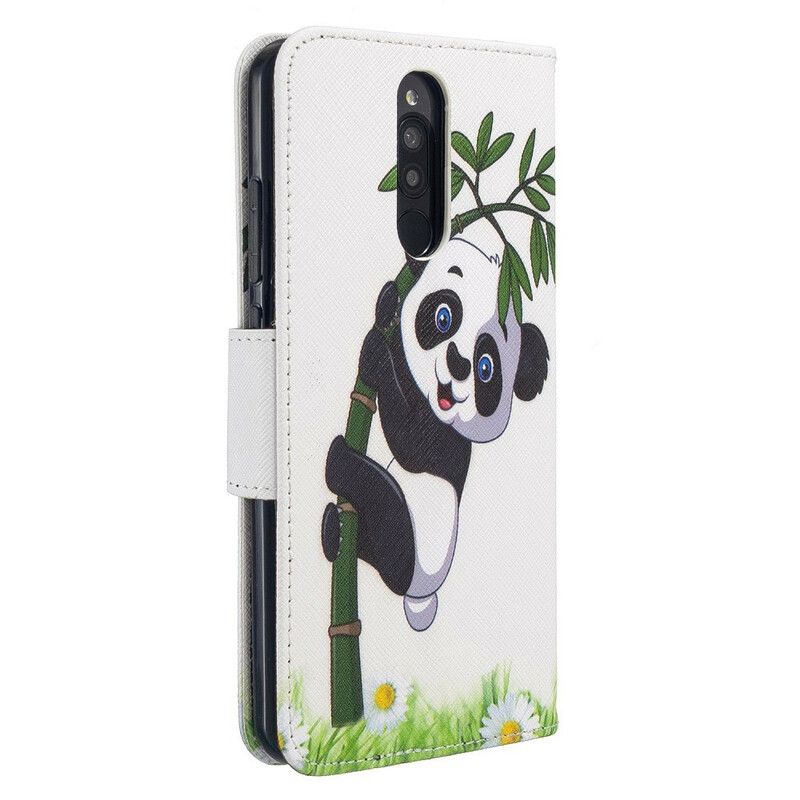 Flip Cover Xiaomi Redmi 8 Panda På Bambus