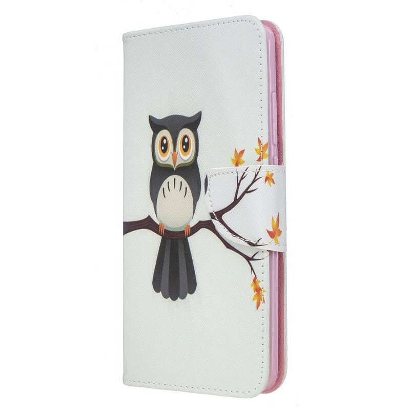 Flip Cover Xiaomi Redmi 8 Ugle Sat På Grenen