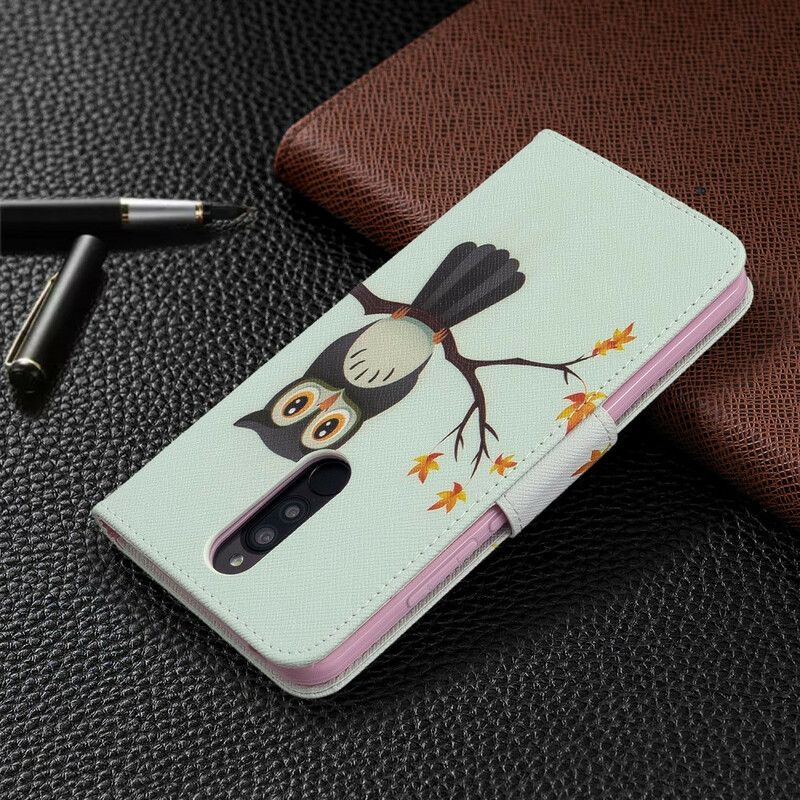 Flip Cover Xiaomi Redmi 8 Ugle Sat På Grenen