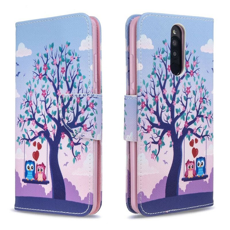 Flip Cover Xiaomi Redmi 8 Ugler På Gyngen
