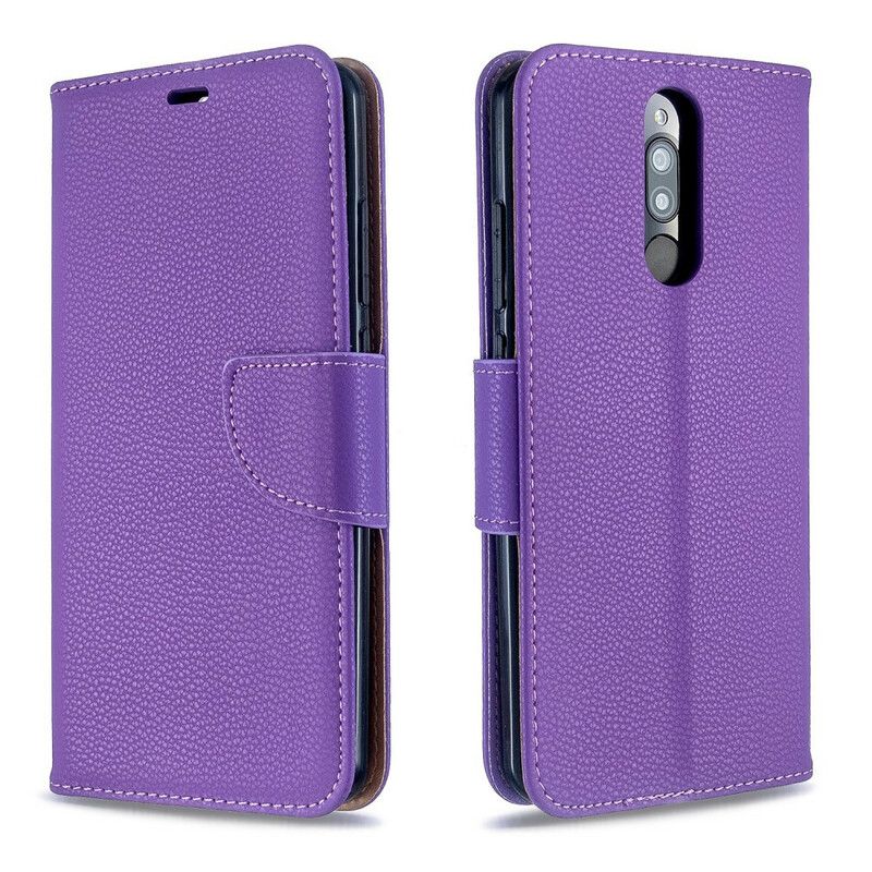 Læder Cover Xiaomi Redmi 8 Med Snor Farverig Litchi-lædereffektrem