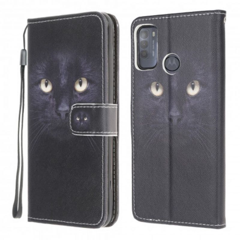 Flip Cover Moto G50 Med Snor Thong Black Cat Eyes