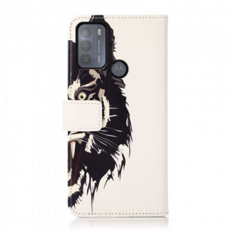 Læder Cover Moto G50 Hærd Tiger