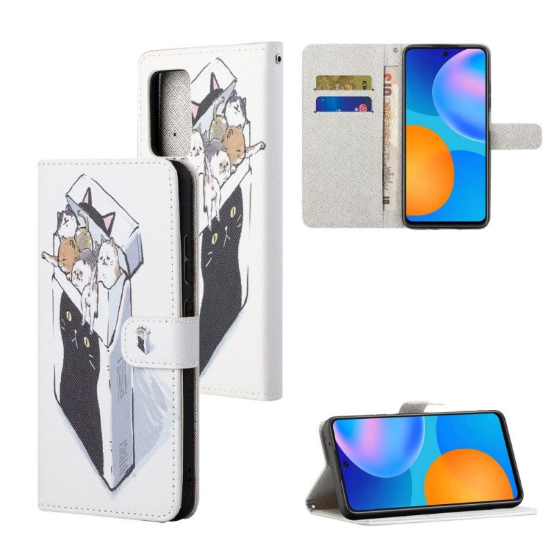Flip Cover Samsung Galaxy M52 5G Med Snor Thong Cat Levering