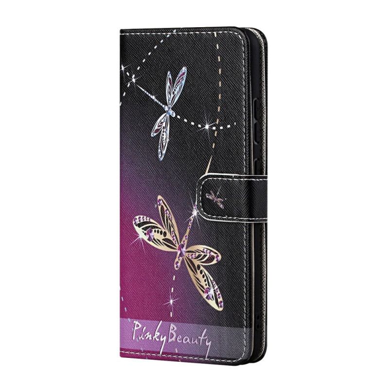 Flip Cover Samsung Galaxy M52 5G Med Snor Thong Guldsmede