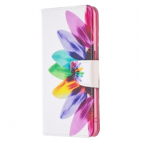 Læder Cover Samsung Galaxy M52 5G Blomst