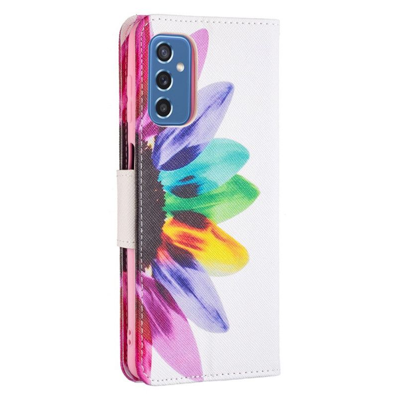 Læder Cover Samsung Galaxy M52 5G Blomst
