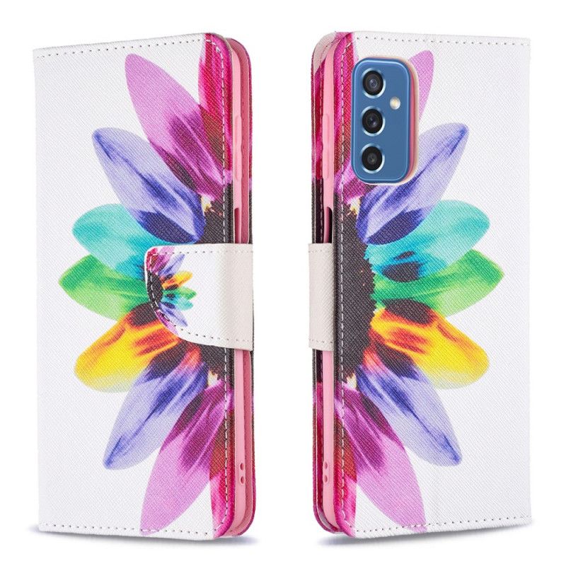 Læder Cover Samsung Galaxy M52 5G Blomst