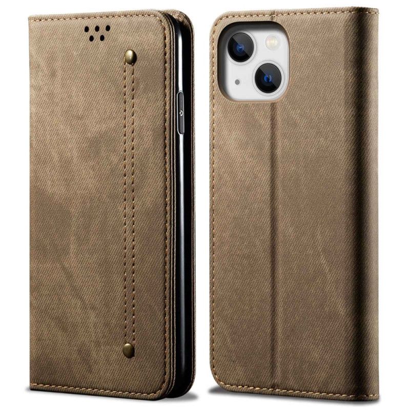 Cover iPhone 14 Flip Cover Denimstof