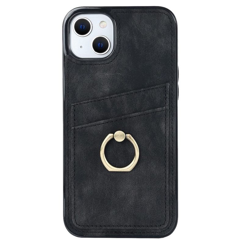 Cover iPhone 14 Vintage Ringholder Og Kortholder