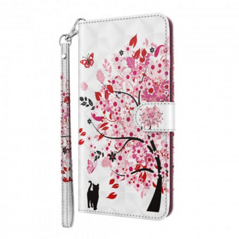 Læder Cover Samsung Galaxy A32 5G Lyserosa Træplet